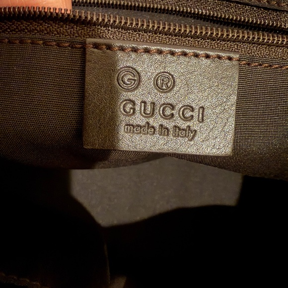 Gucci Brown GG Supreme Canvas Tote with Dark Brown Leather Trim - Picture 12 of 16